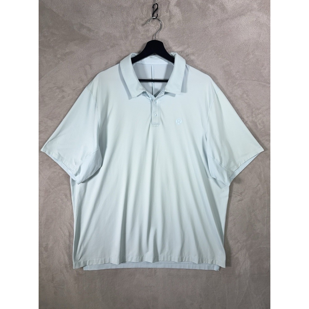 Lululemon Performance Sport Snap Polo Shirt Mens XXL Light Blue Golf Athletic